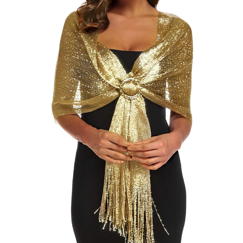 Sparkly Buckled Tassel Shawls