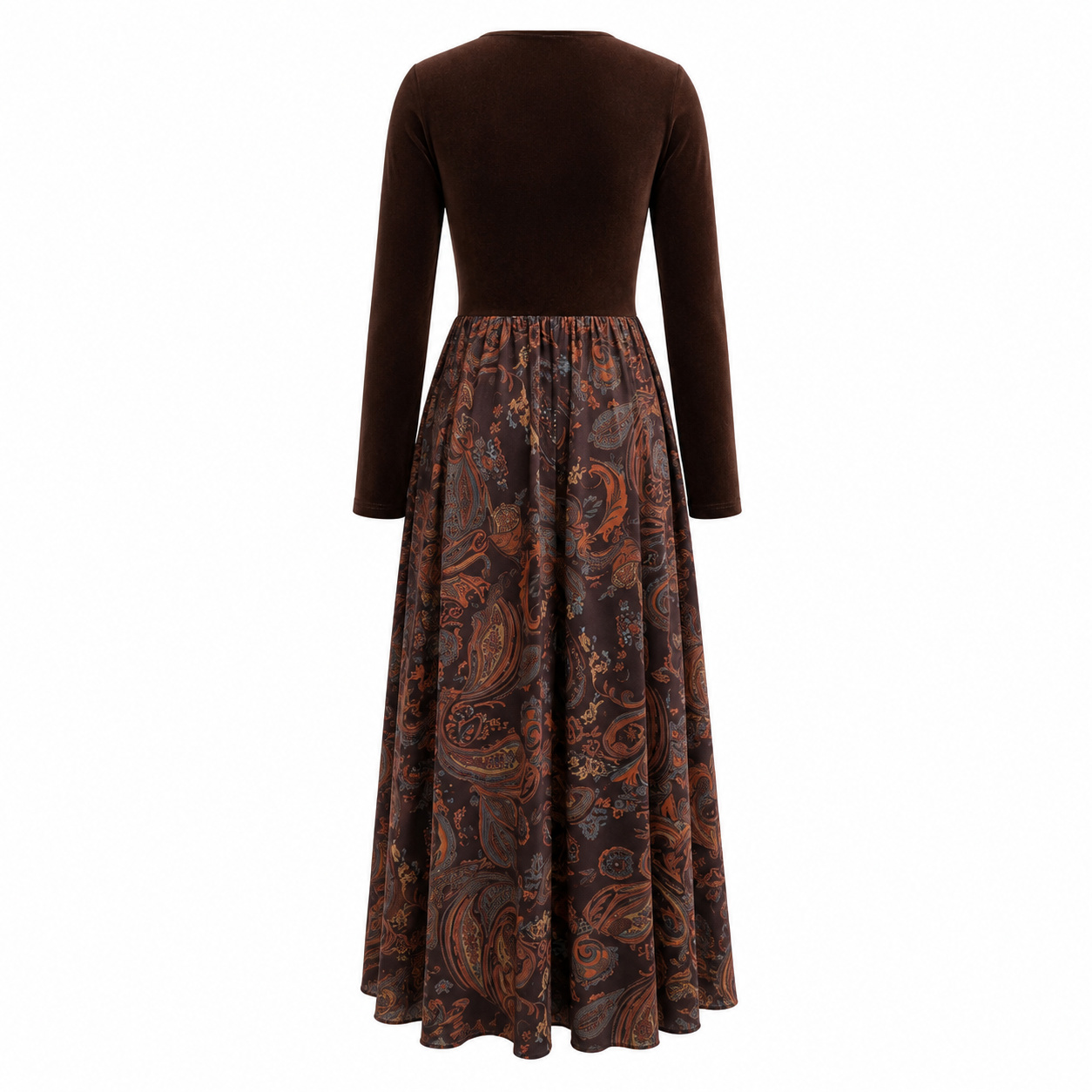 Retro Paisley Print  Maxi Dress