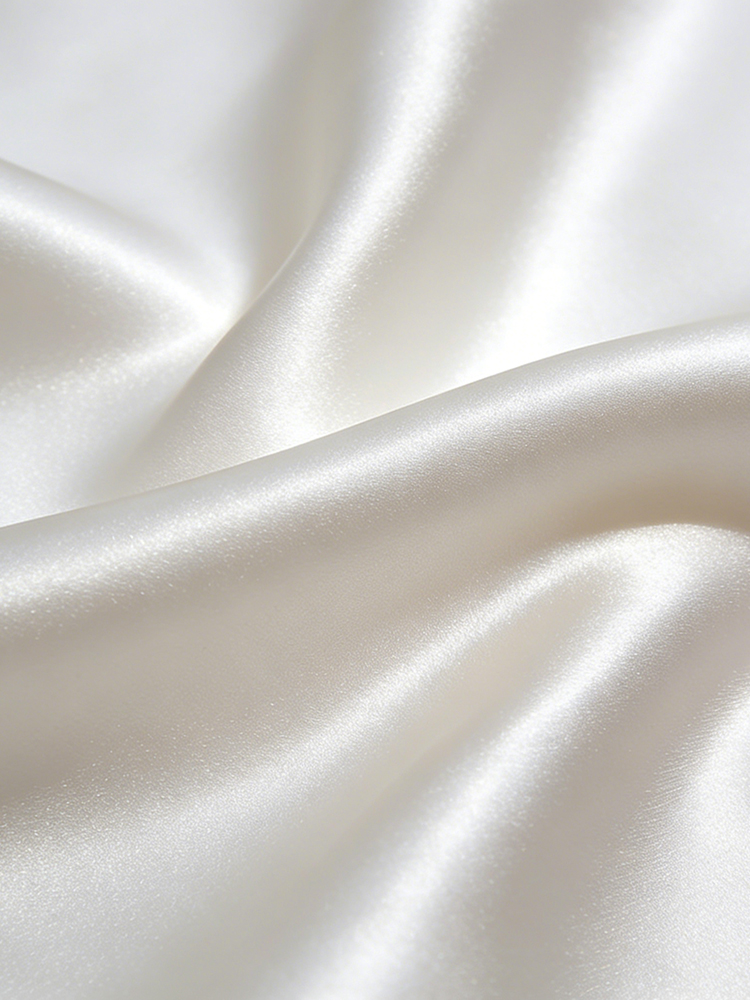 Elegant Champagne White Satin Sleeveless Bow Shirt