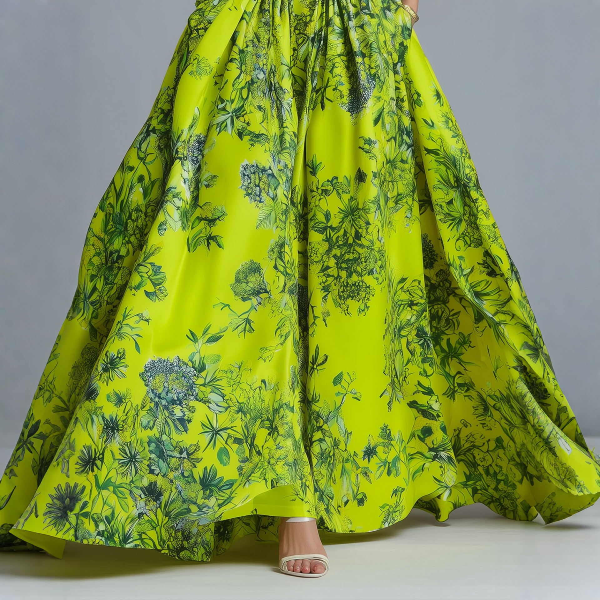 Elegant High Waist Maxi Dress X-line Crew Neck Summer Event