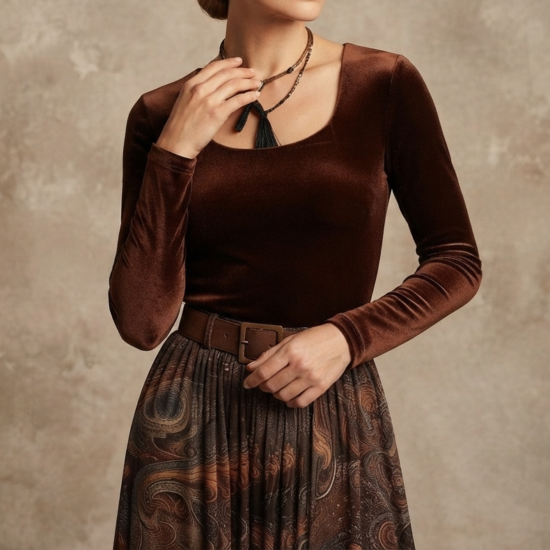 Retro Paisley Print  Maxi Dress