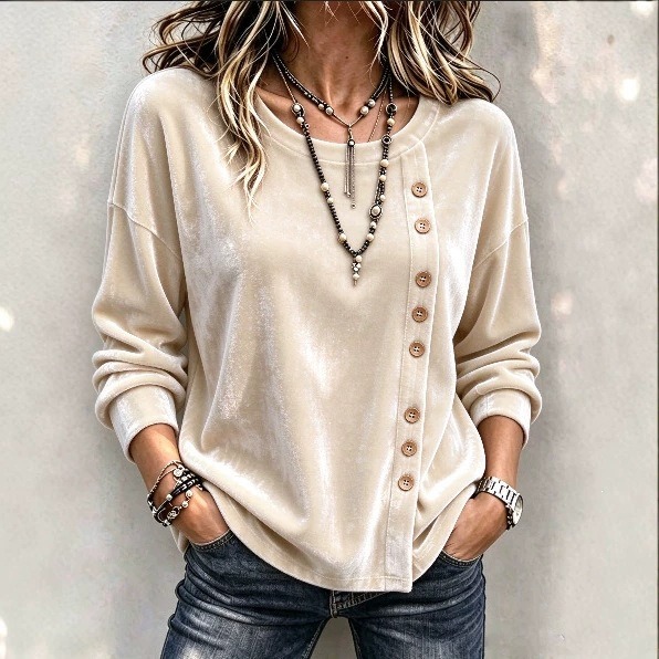 Women's Fall Winter Cozy Elegant Velvet Top