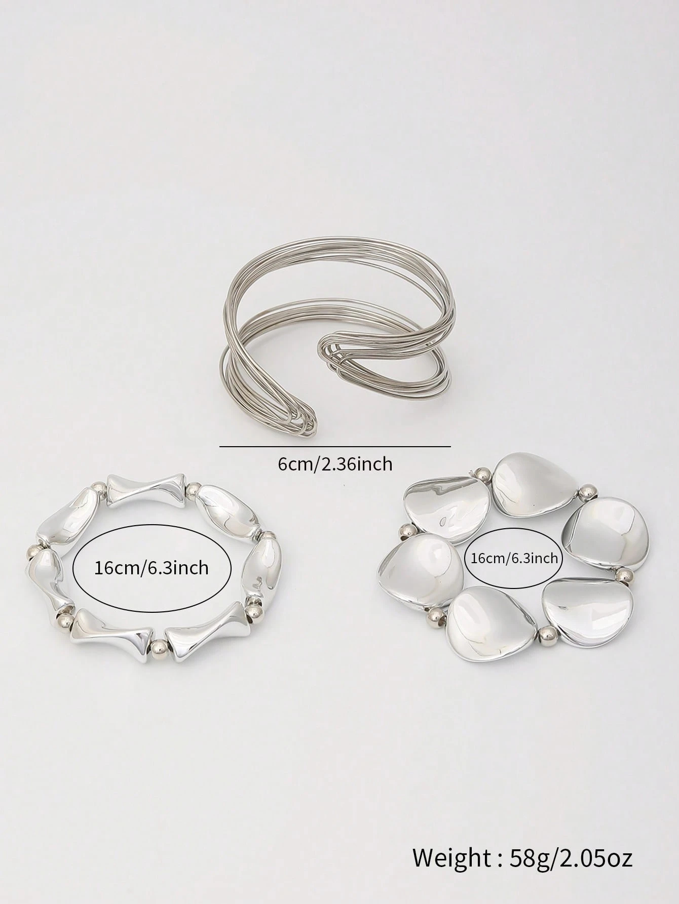 3pcs/set Elegant Geometric Exaggerated  Jewelry Set