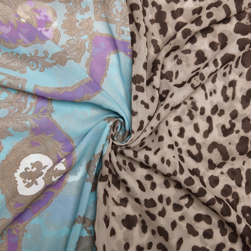 Women's Leopard Print Floral Print Patchwork Slit Dress