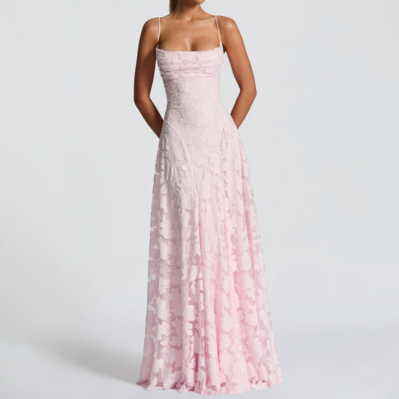 Sexy Suspender Chiffon Backless Dress