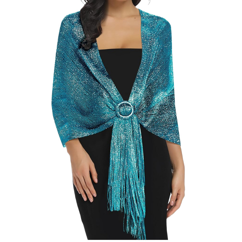 Sparkly Buckled Tassel Shawls