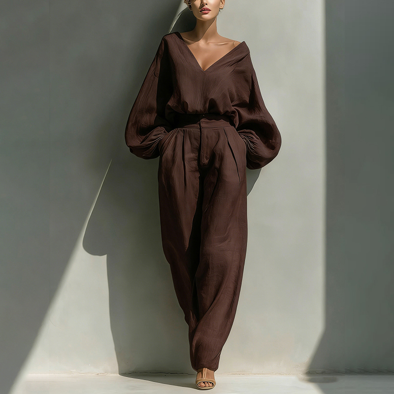 Loose Vintage Linen Two-piece Set