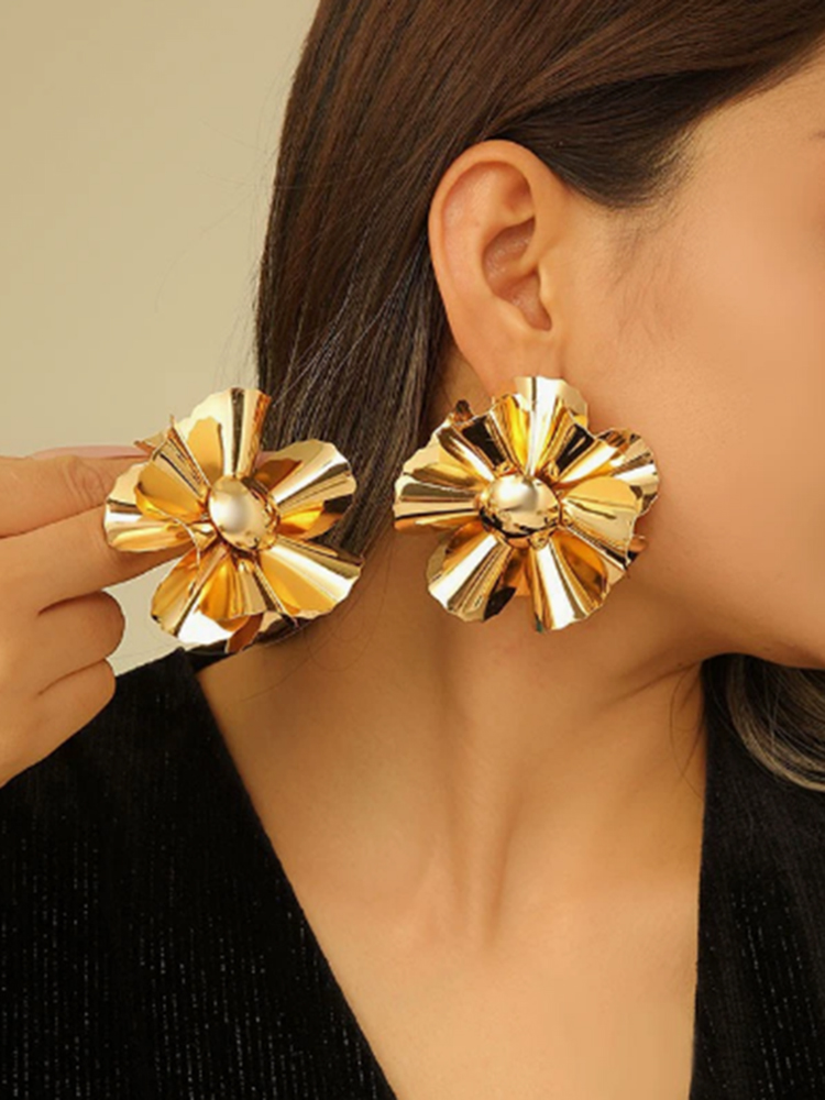 Elegant Flower Imitation Pearl Dangle Earrings