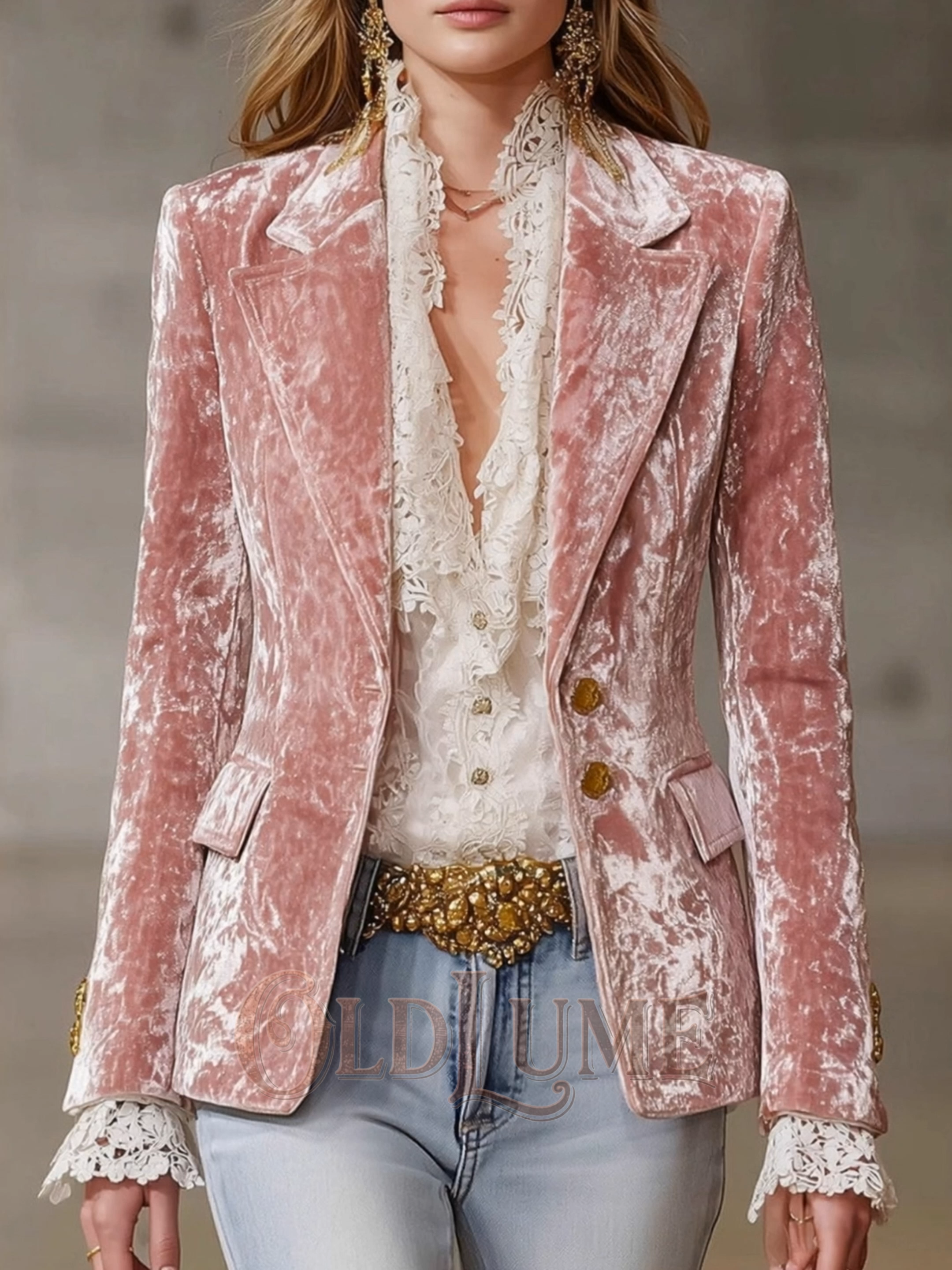 Retro Classy Slim Fit Velvet Suit Jacket