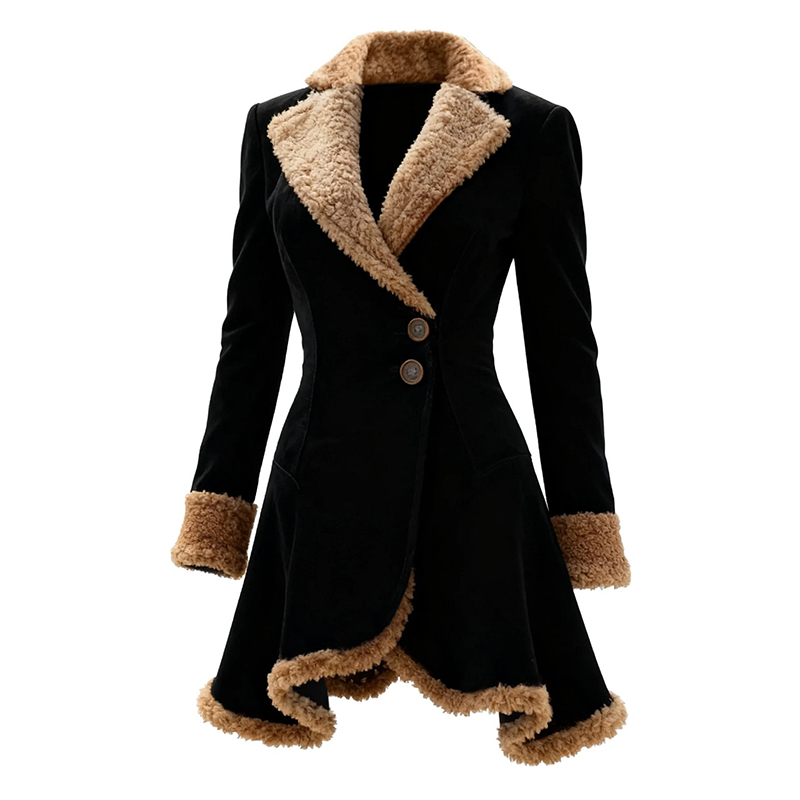 Vintage Winter Fur One Piece Thickened Jacket