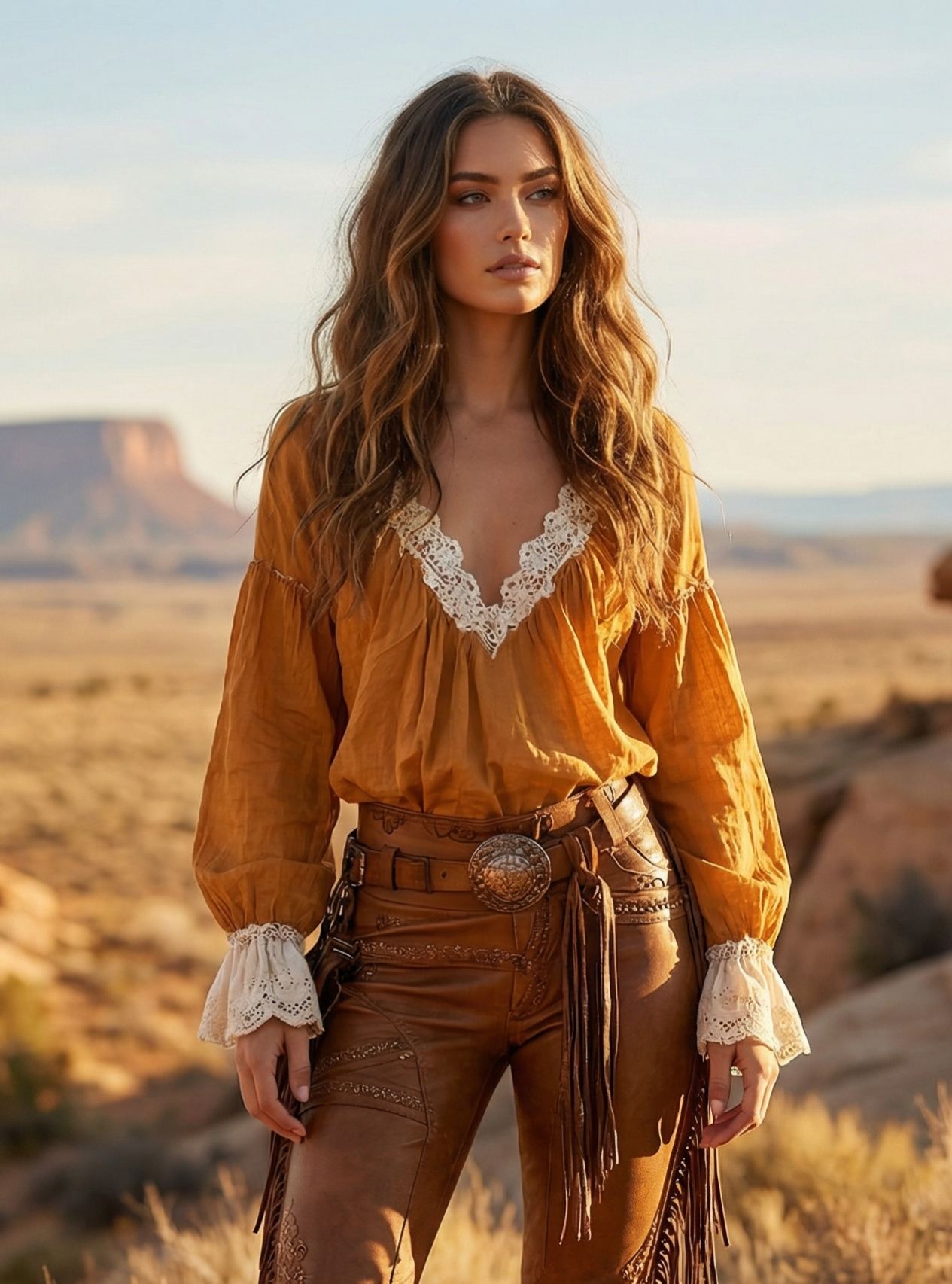 Bohemian Vintage Lace Patchwork V-neck Cotton And Linen Top