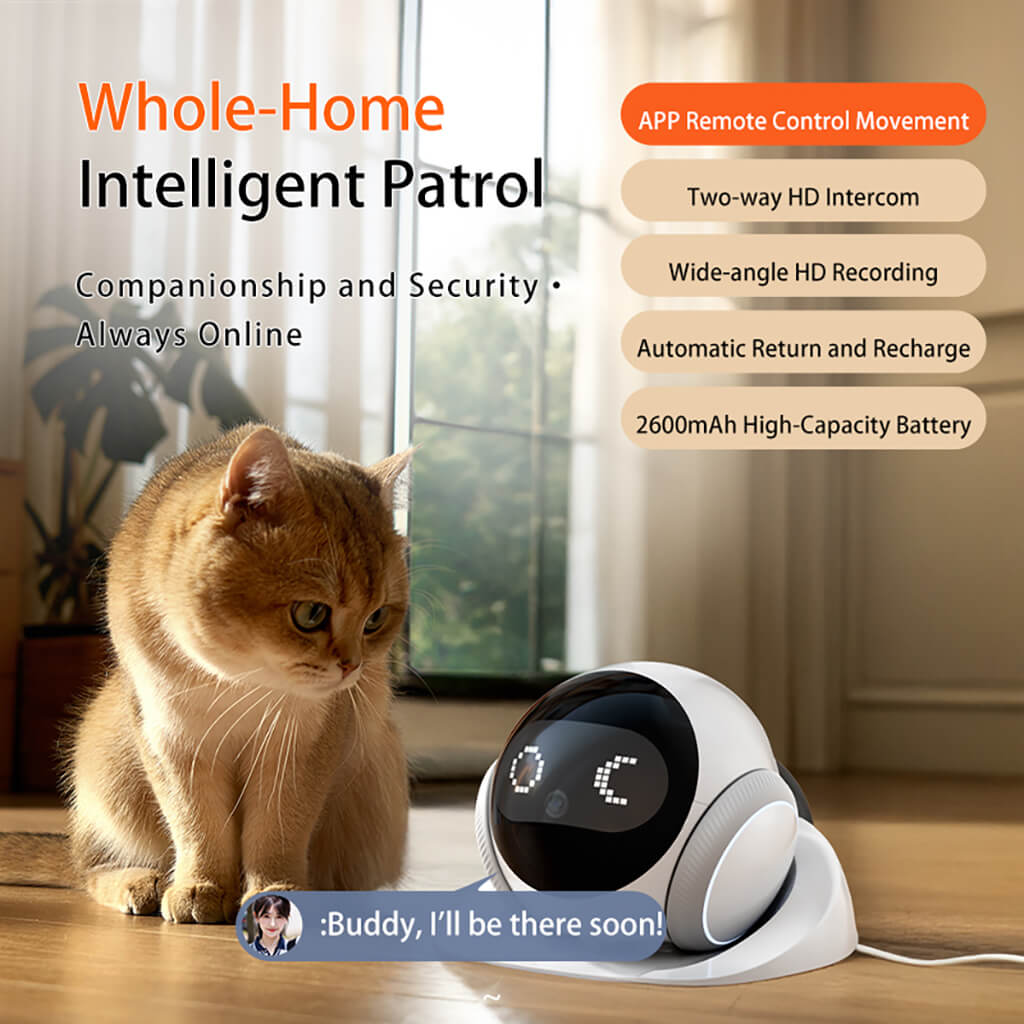 BudBotCam Magic S1 – Smart AI Mobile Robot Camera for Pets, Kids & Home Monitoring