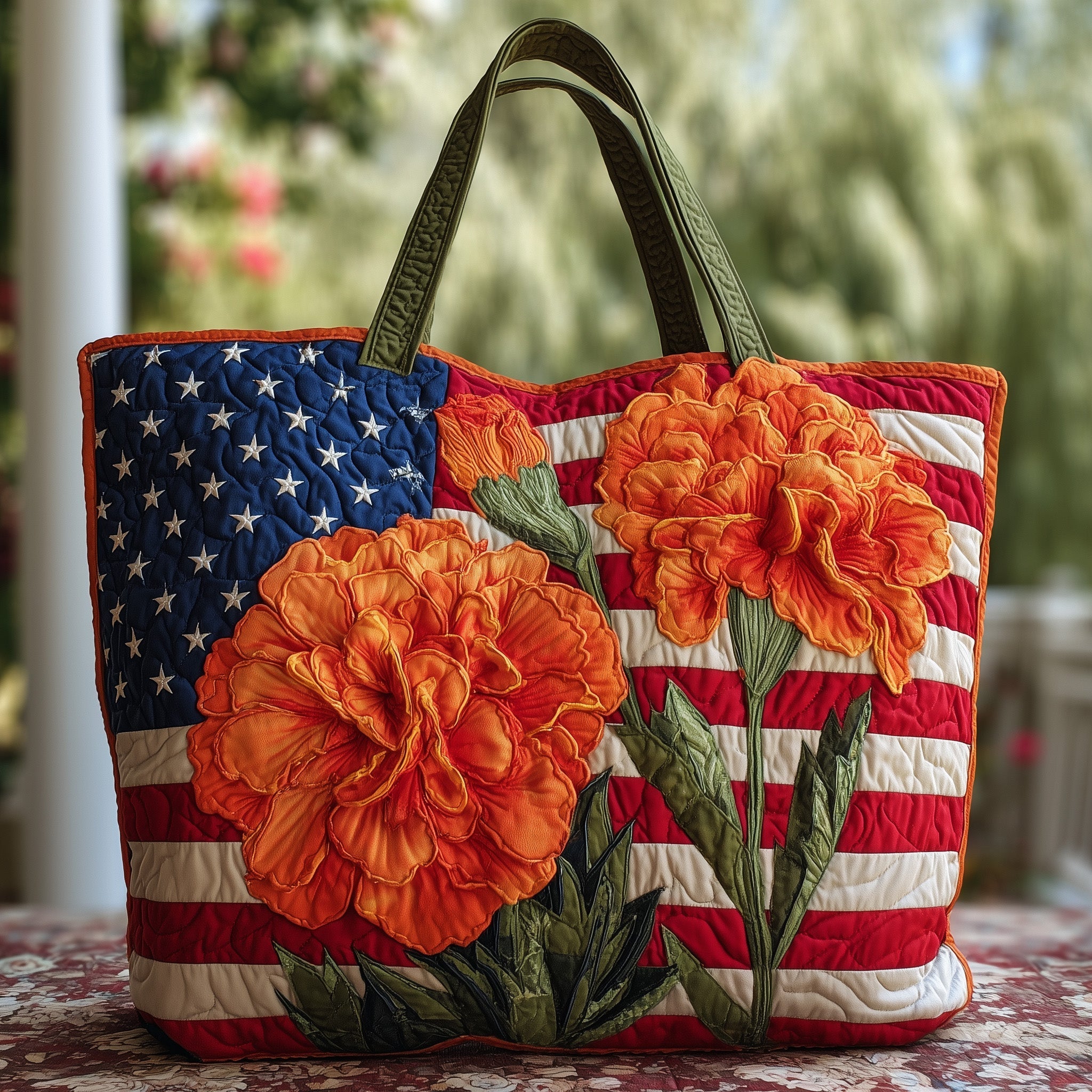 Patriotic Bloom Quilted Tote Bag GFTOHD8187