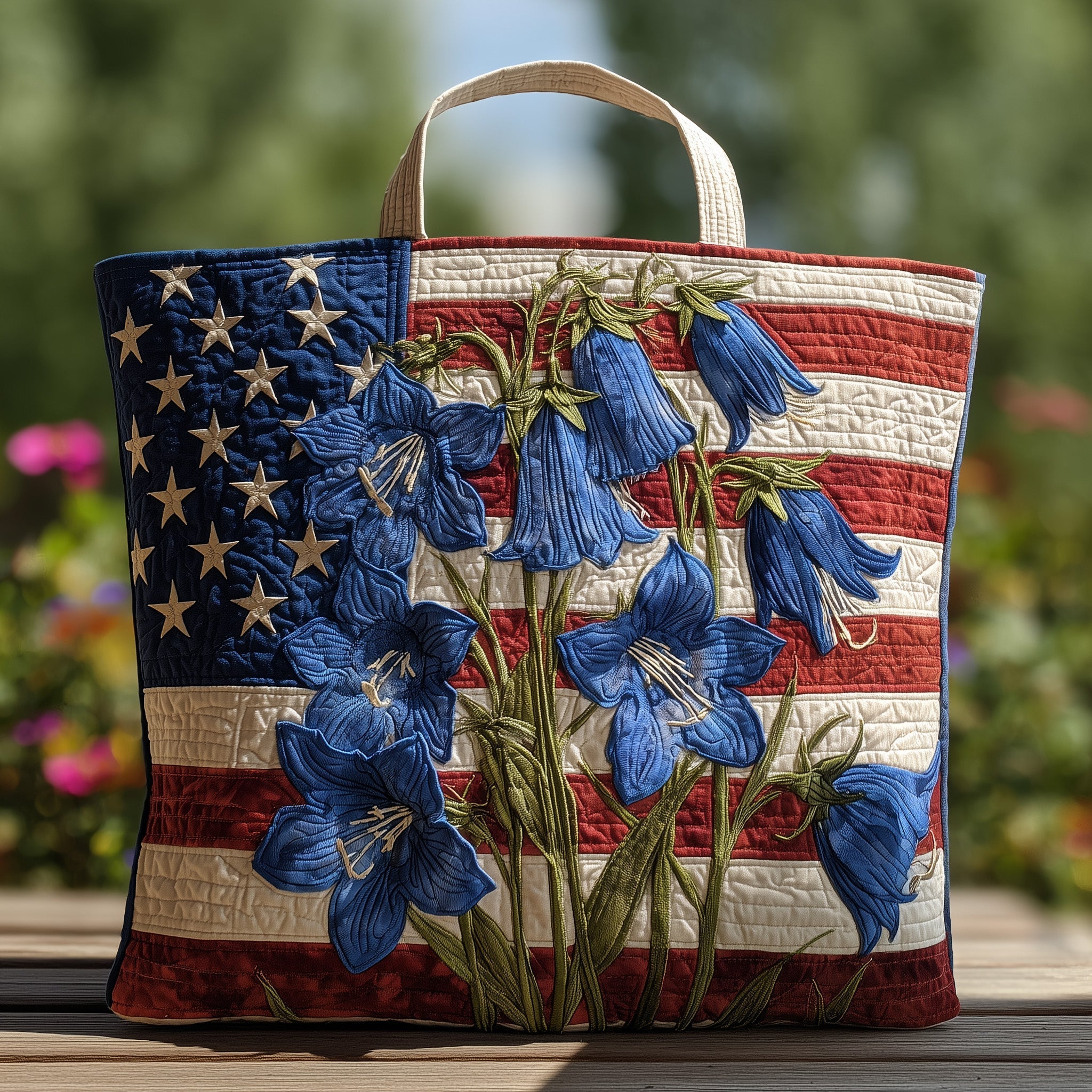 Patriotic Bloom Quilted Tote Bag GFTOHD8192