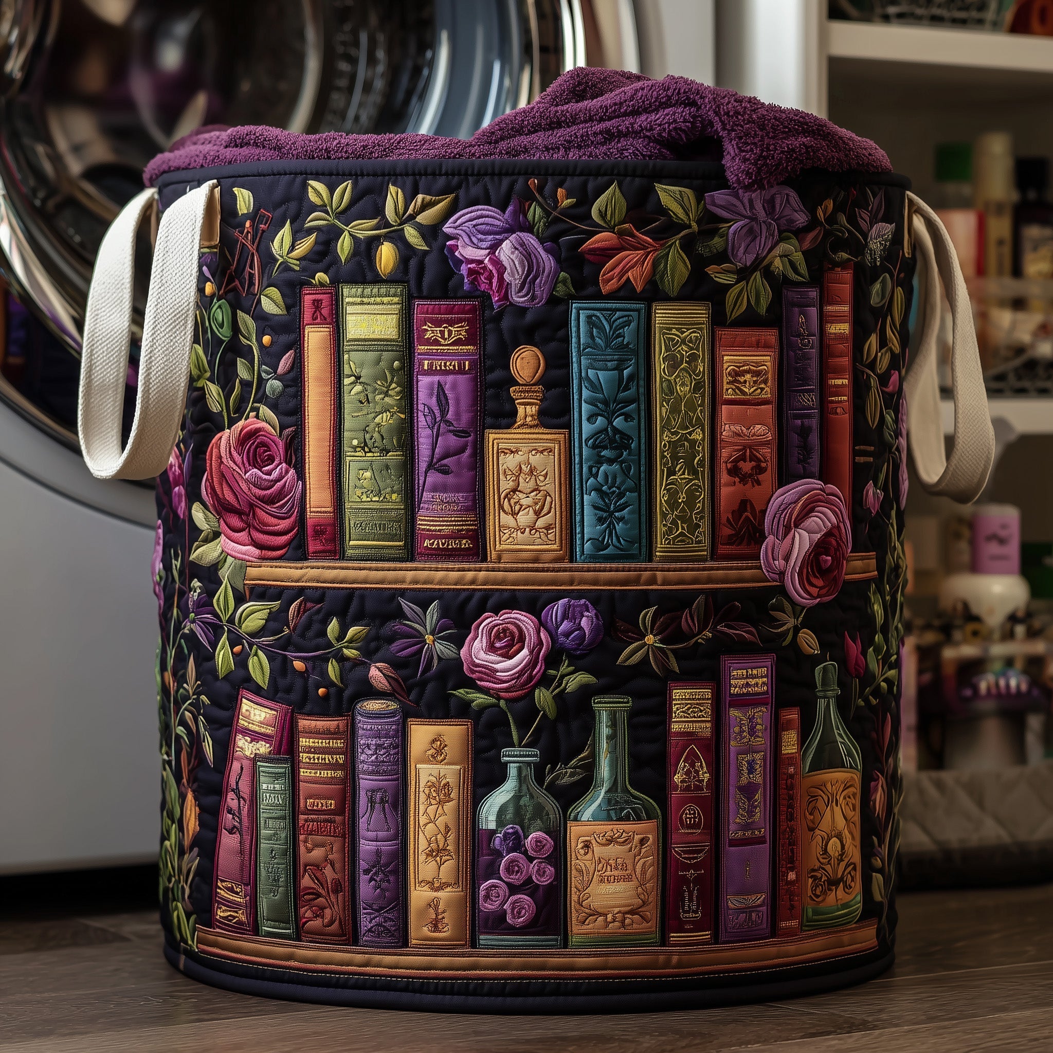 Bookish Quilted Laundry Basket GFTOHD9621