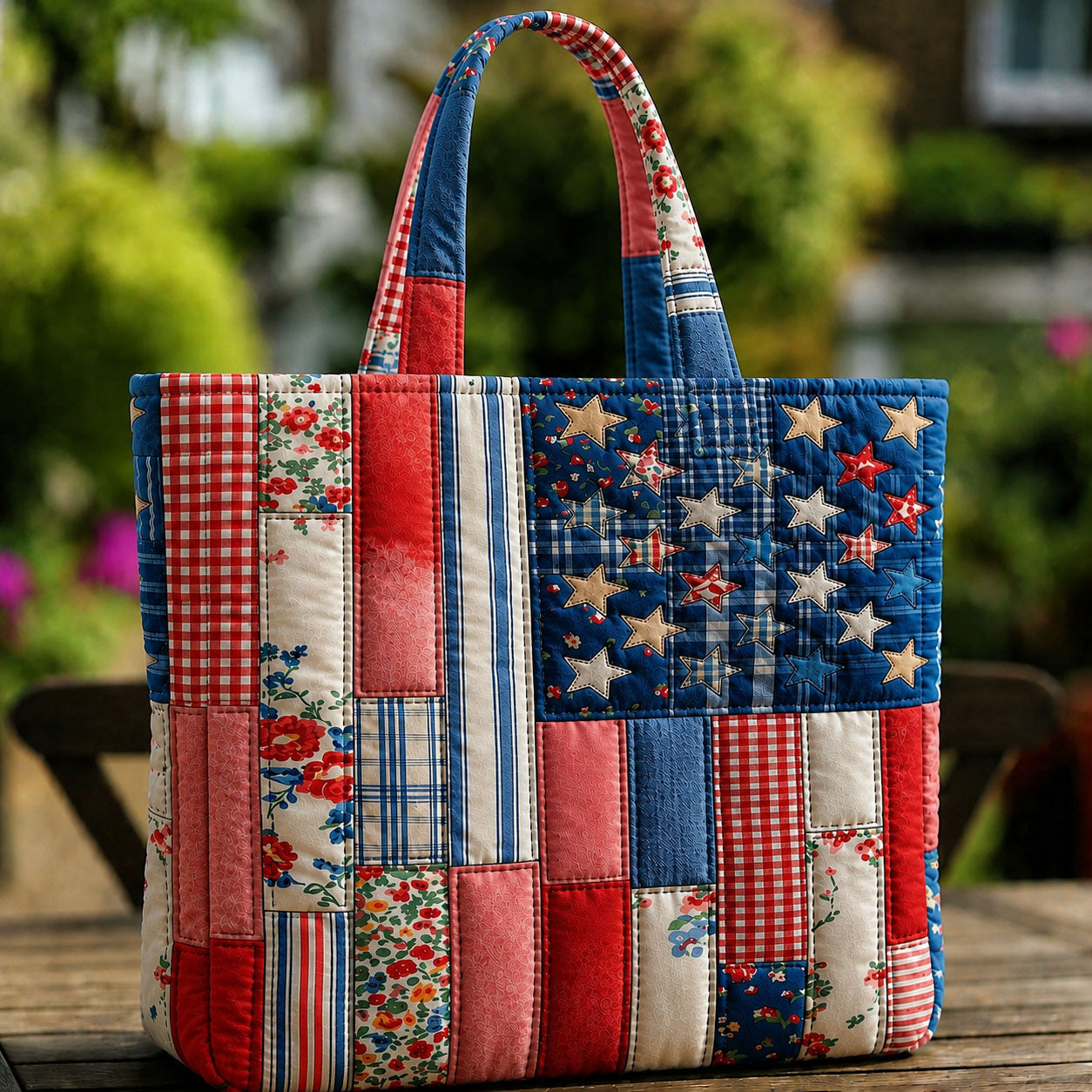 Vintage Americana Quilted Tote Bag GFTOHNL63