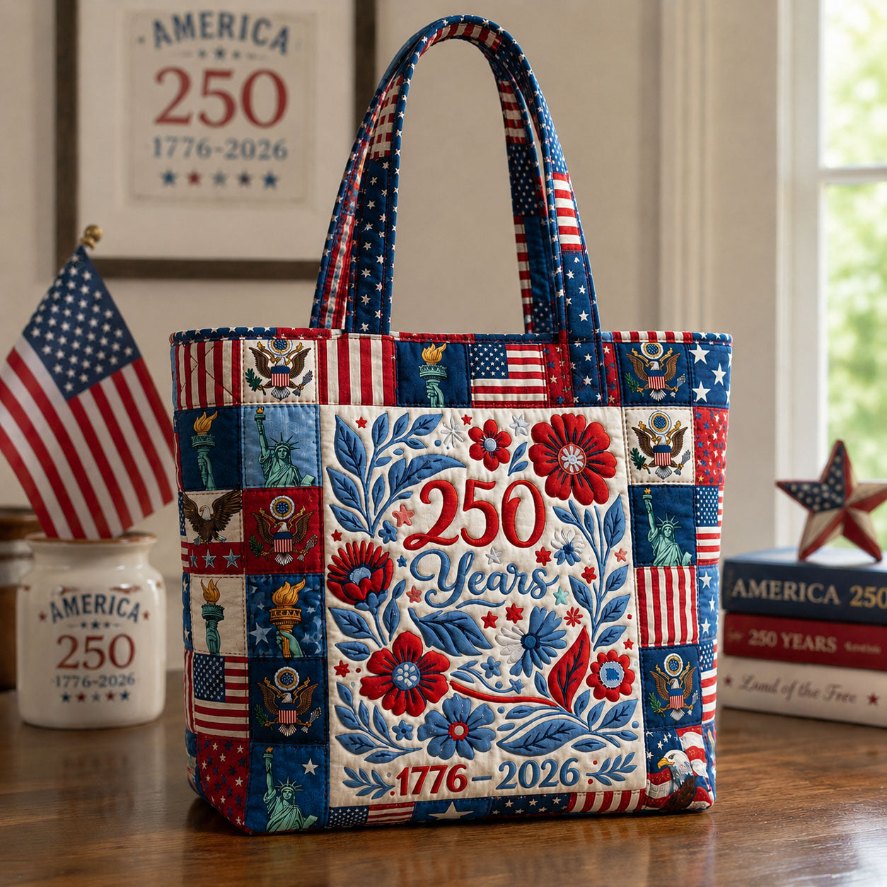250 Year Americana Quilted Tote Bag GFTOHNL65