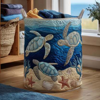 Turtle Quilted Laundry Basket GFTOMA3936
