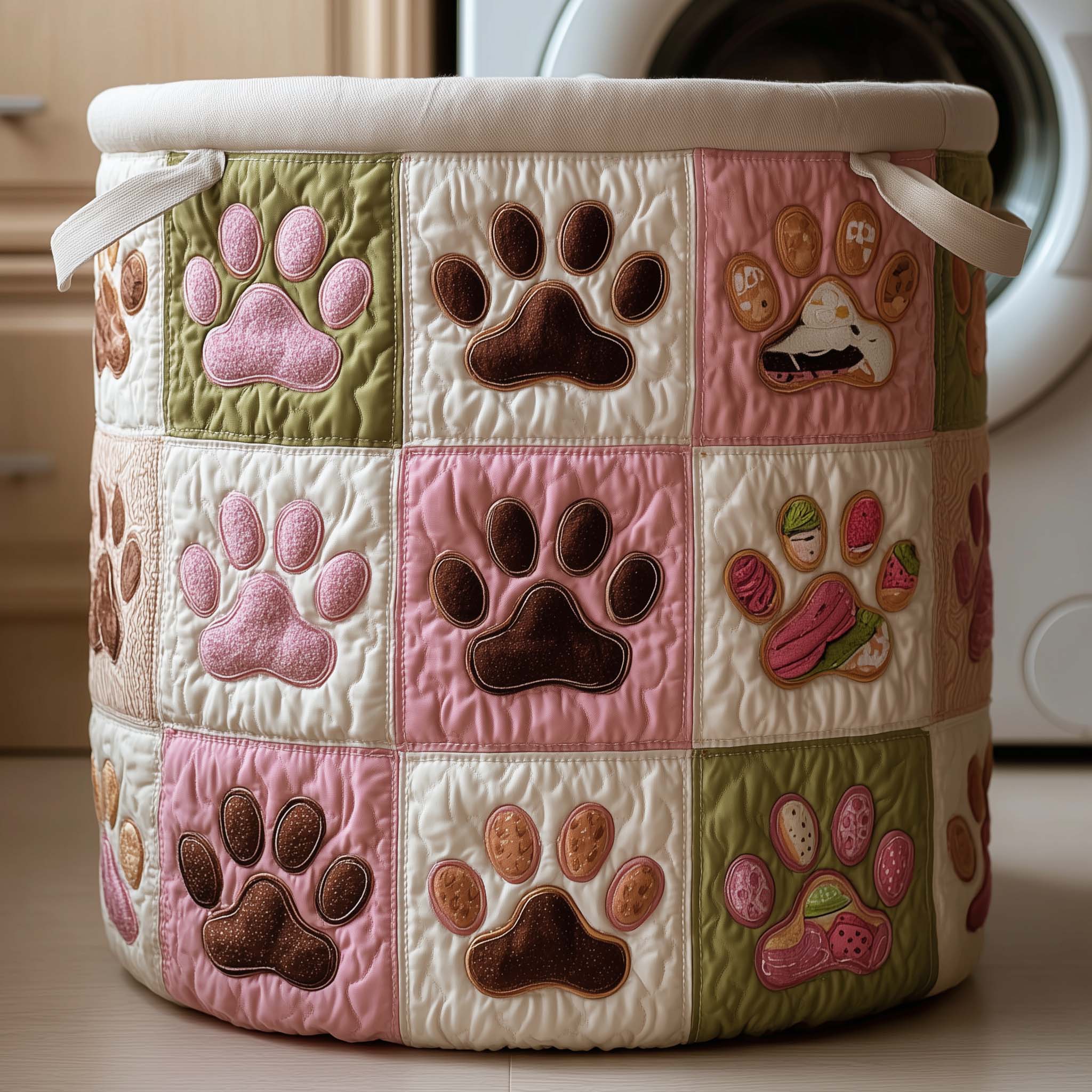 Cute Paws Quilted Laundry Basket GFTOQM1855