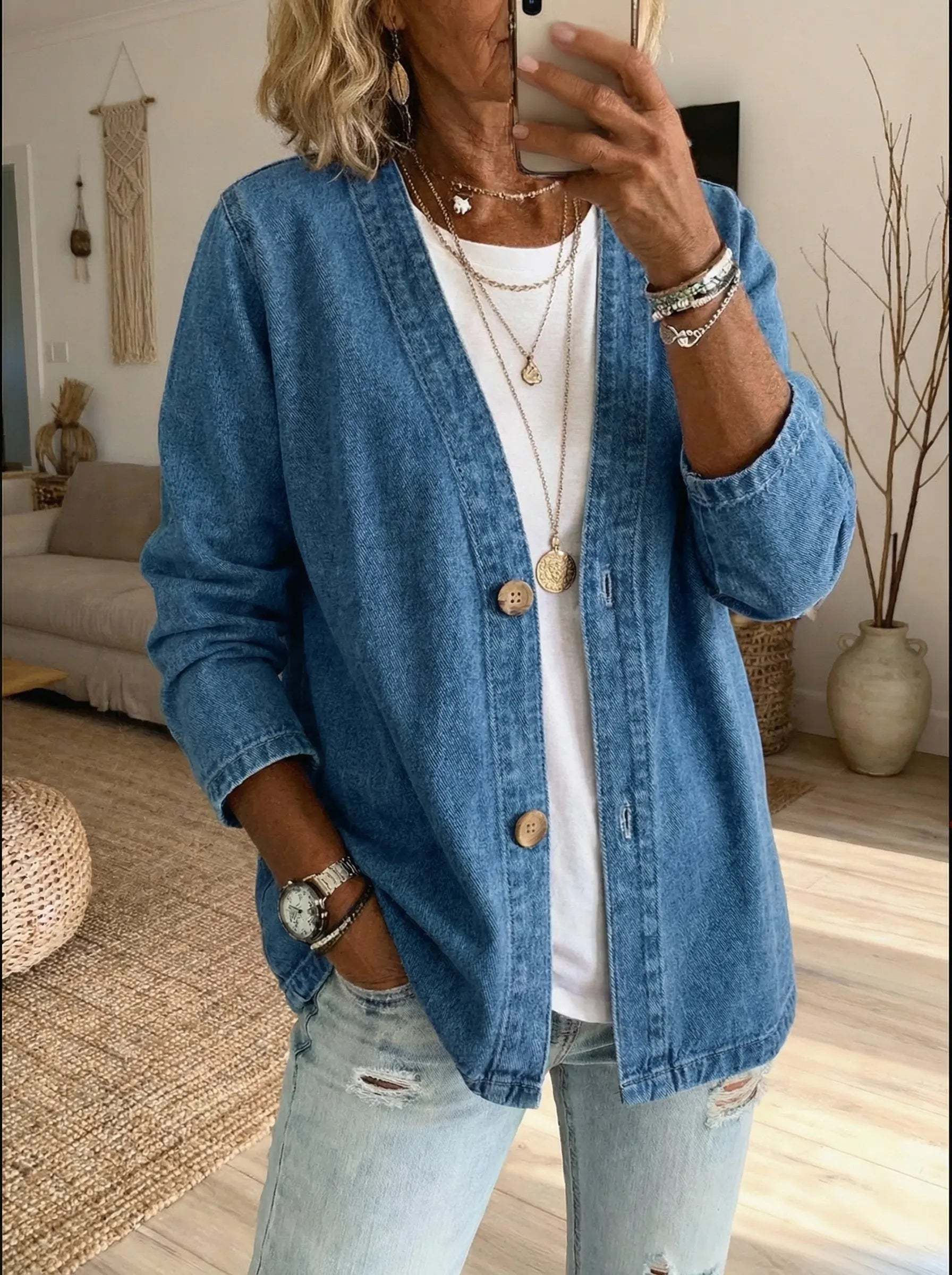 NEW ARRIVAL🔥 50% OFF | Boutique-Style Luxe Cotton Denim Jacket