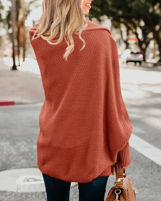 Women's Batwing Cable Knitted Slouchy Oversized Cardigan Sweater