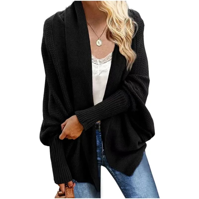 Women's Batwing Cable Knitted Slouchy Oversized Cardigan Sweater