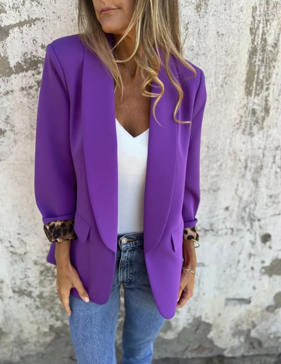 CLEARANCE SALE🔥Leopard Lined Blazer