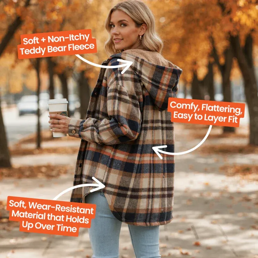 Hot Sale🔥 Teddy Bear Cozy Flannel Jacket