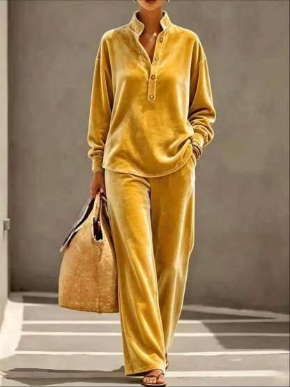 Loose And Cozy Velvet Two-piece Set