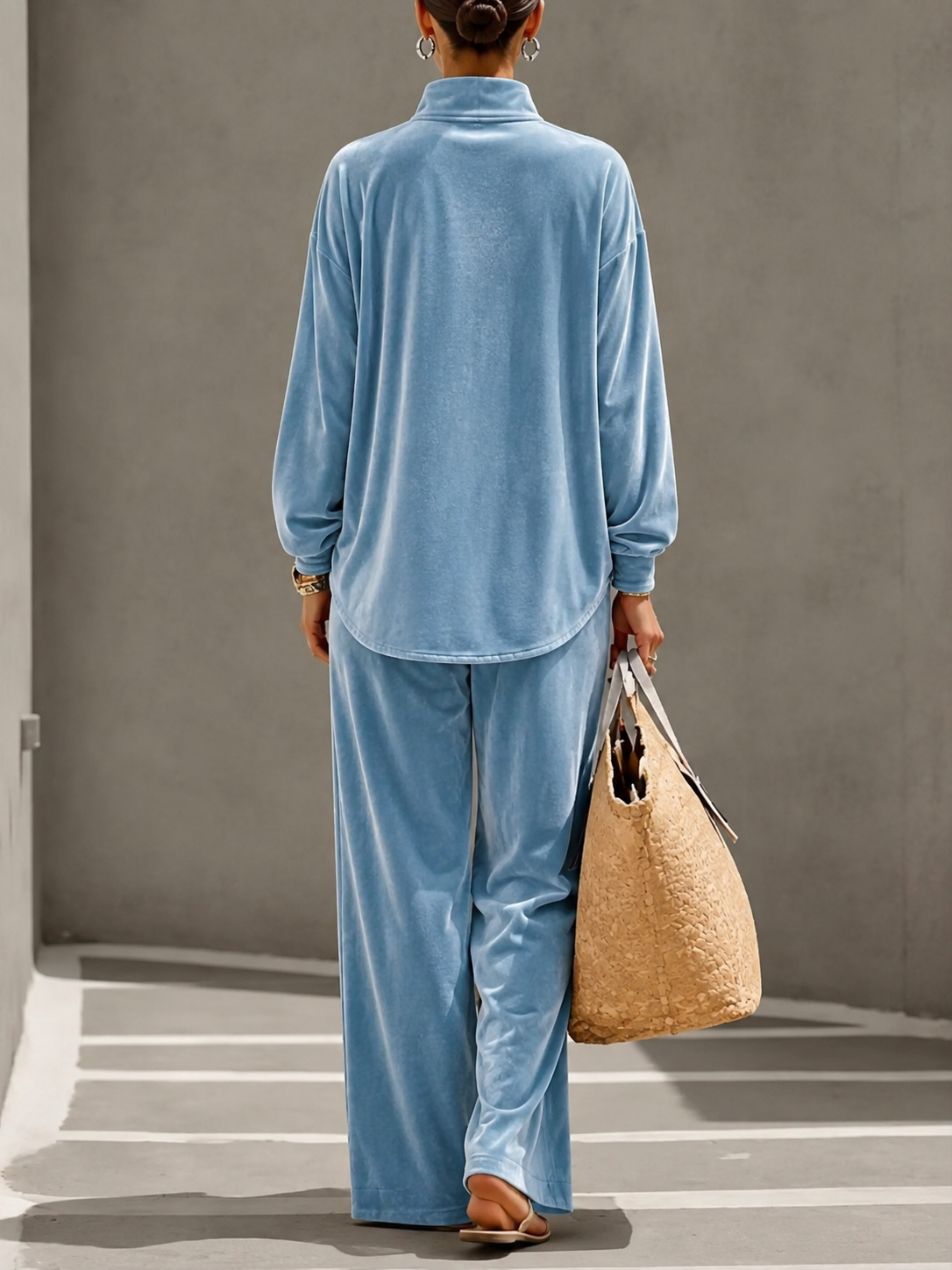 Loose And Cozy Velvet Two-piece Set