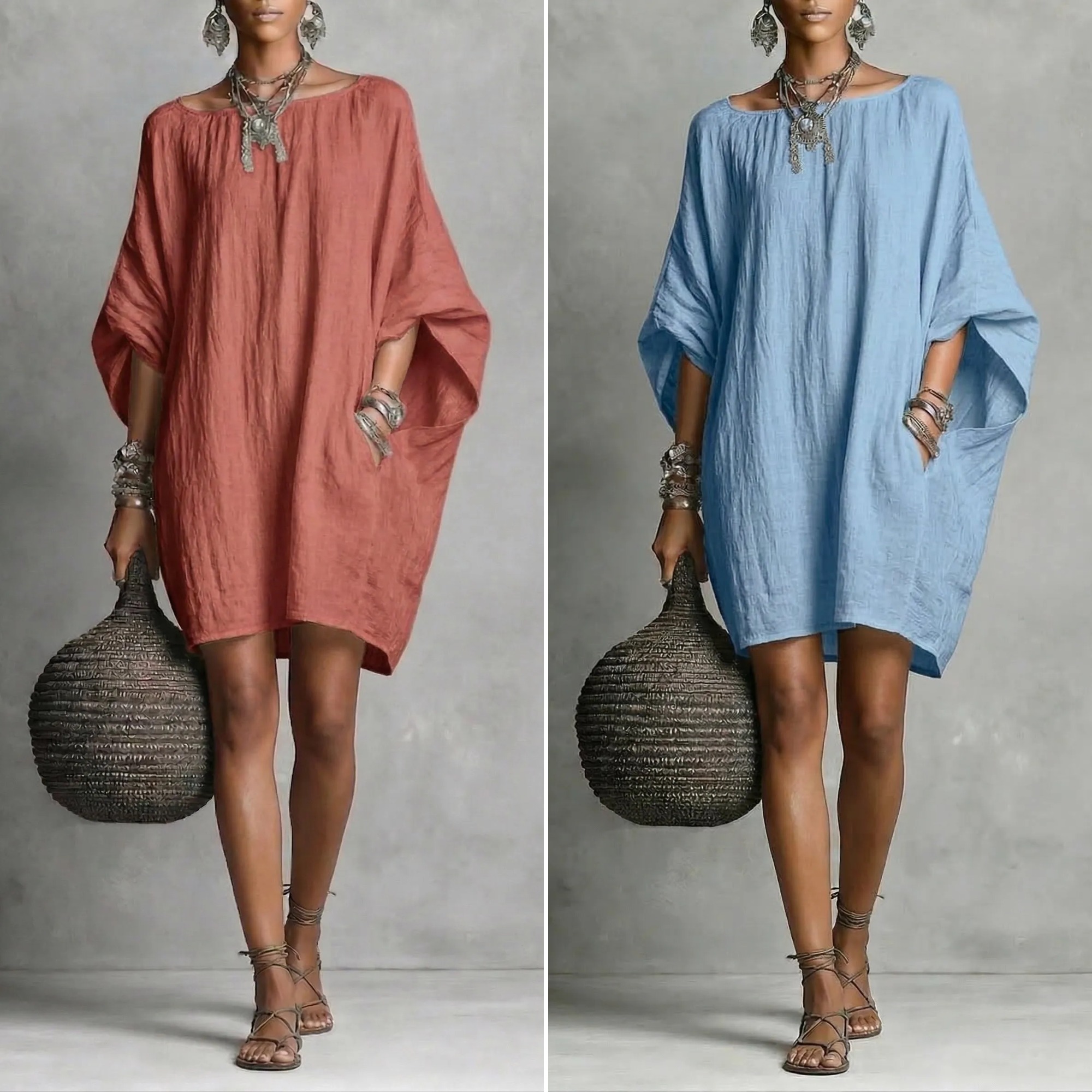 Hot Sale❤ Casual cotton and linen dress