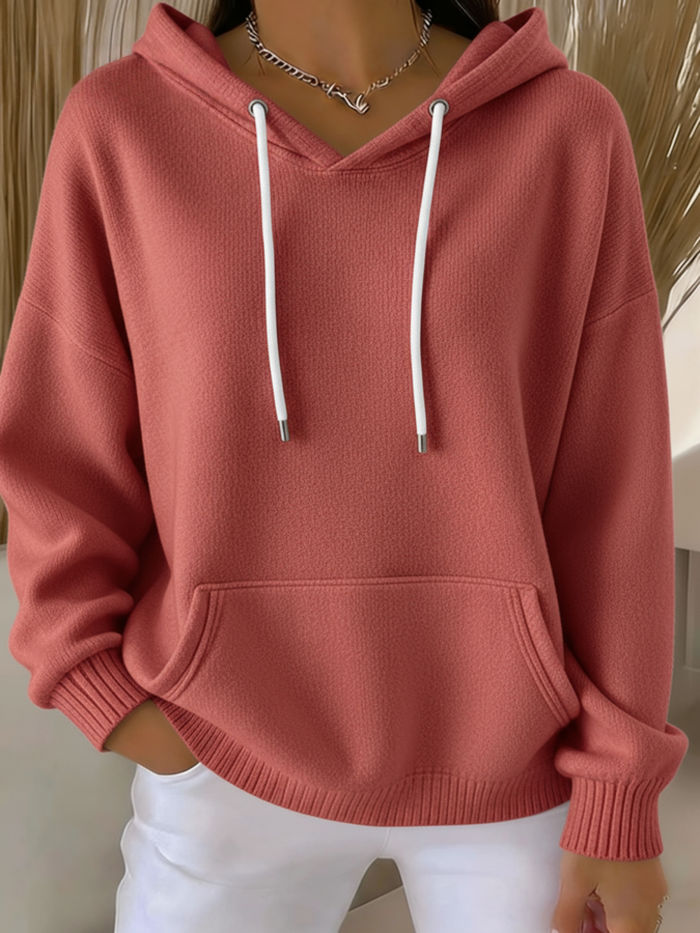??Christmas Clearance Sale??Women's Casual kint Jacquard Multicolor Hoodie