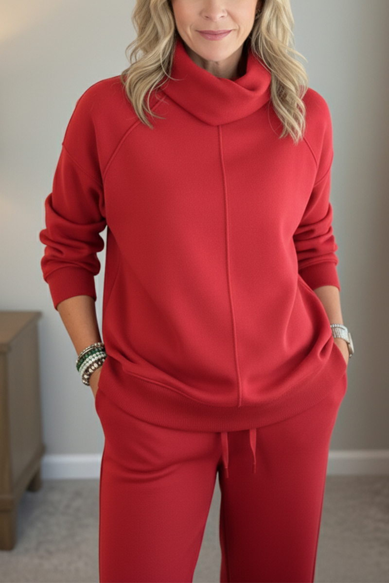 New Arrivals?? Cozy Travel Cowl Neck Sweatshirt and Pant 2 Piece Sets