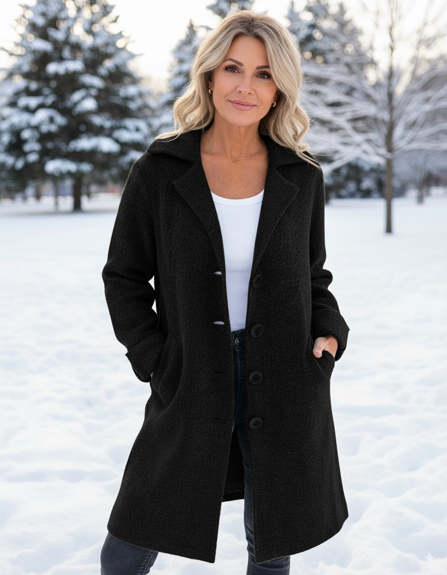 NEW?? Wool Casual Lapel Single Breasted Long Coat