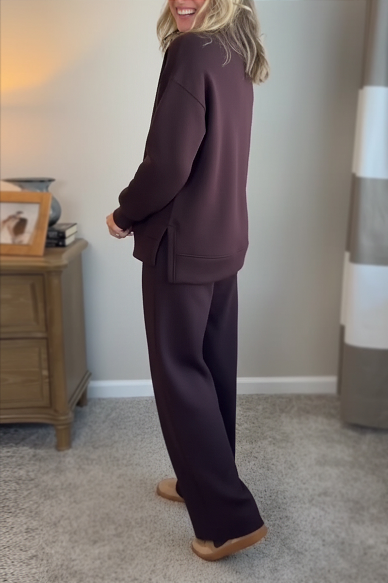 New Arrivals?? Cozy Travel Cowl Neck Sweatshirt and Pant 2 Piece Sets