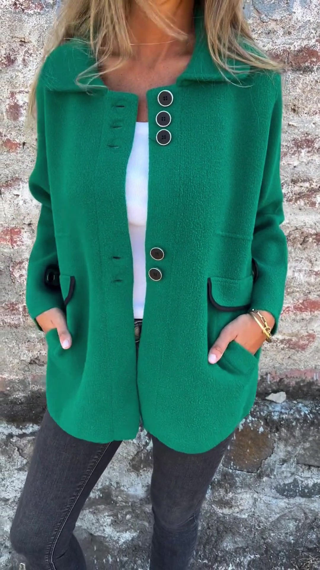 CLEARANCE SALE?? Women's Casual Wool Lapel Button Coat