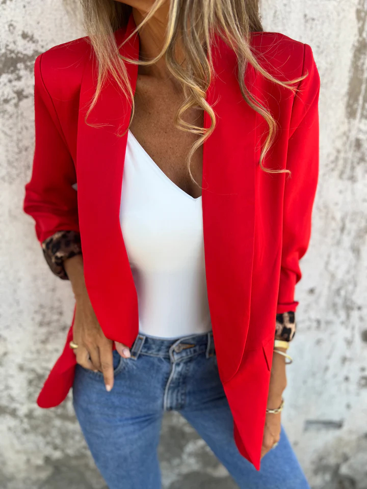 CLEARANCE SALE??Leopard Lined Blazer