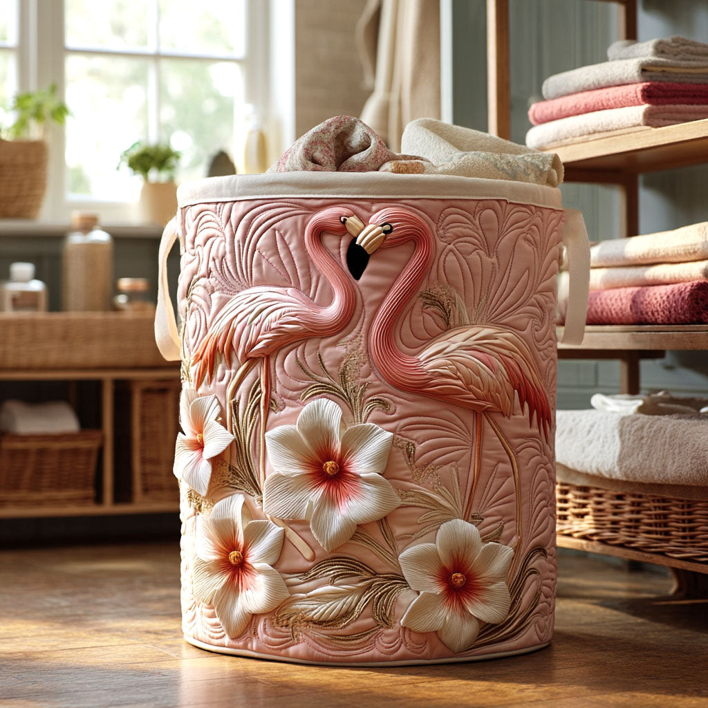 Bloom Flamingo Quilted Laundry Basket NCU0NTV170