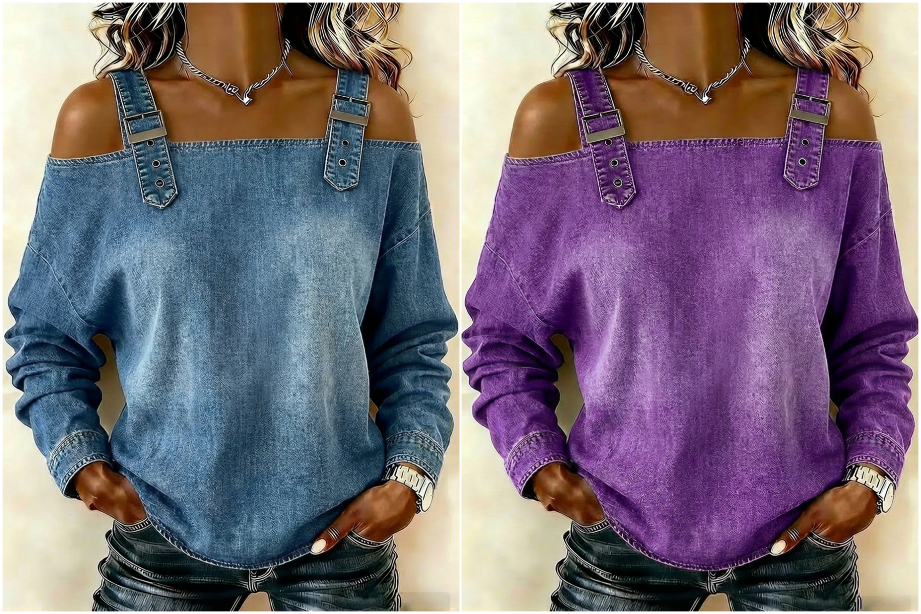 Women's sleeveless denim shirt