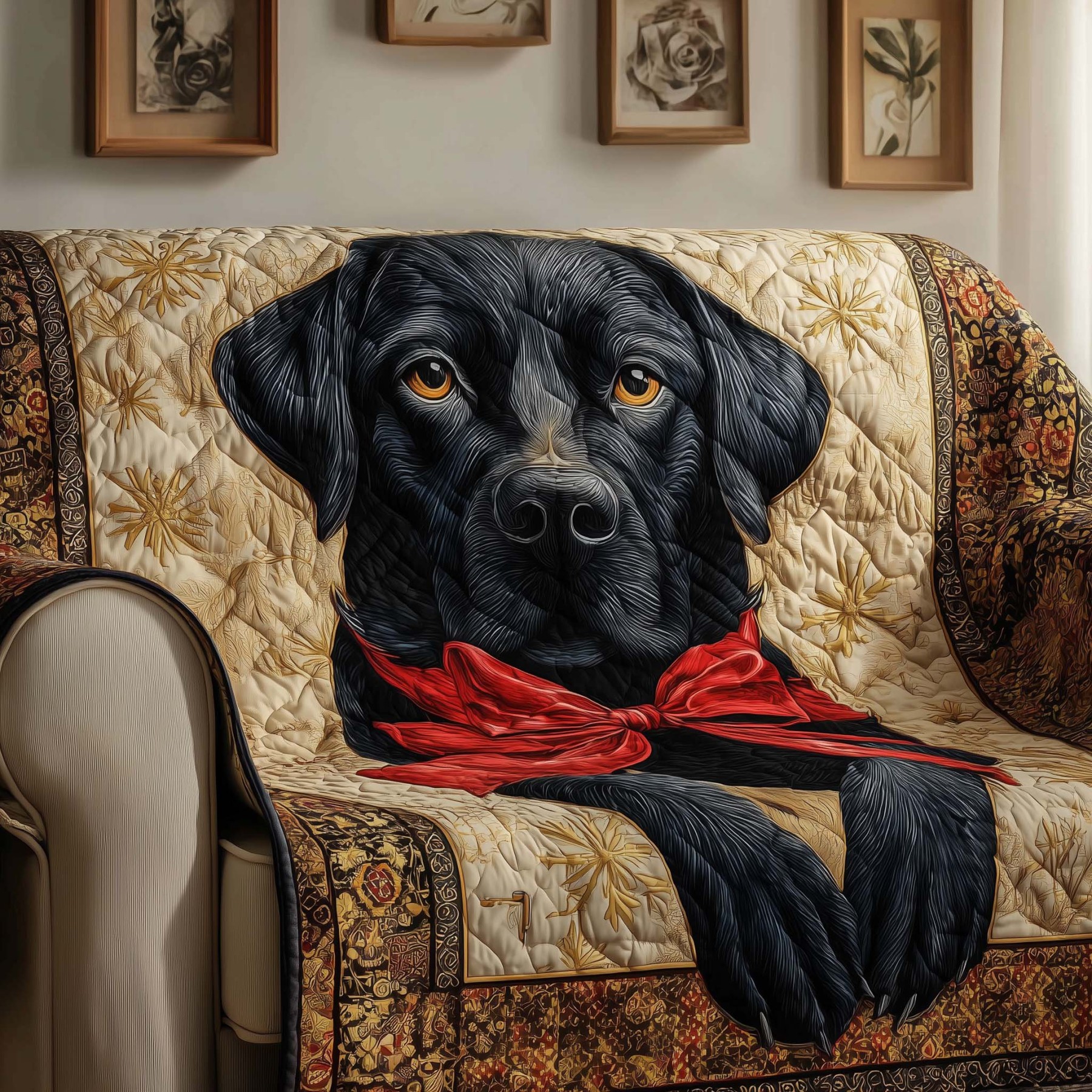 Bowtie Lab Quilted Sofa Cover GFTOQM338