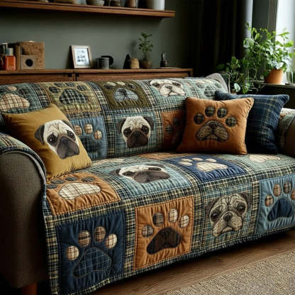 Lovely Paws Quilted Sofa Cover GFTOTL5284