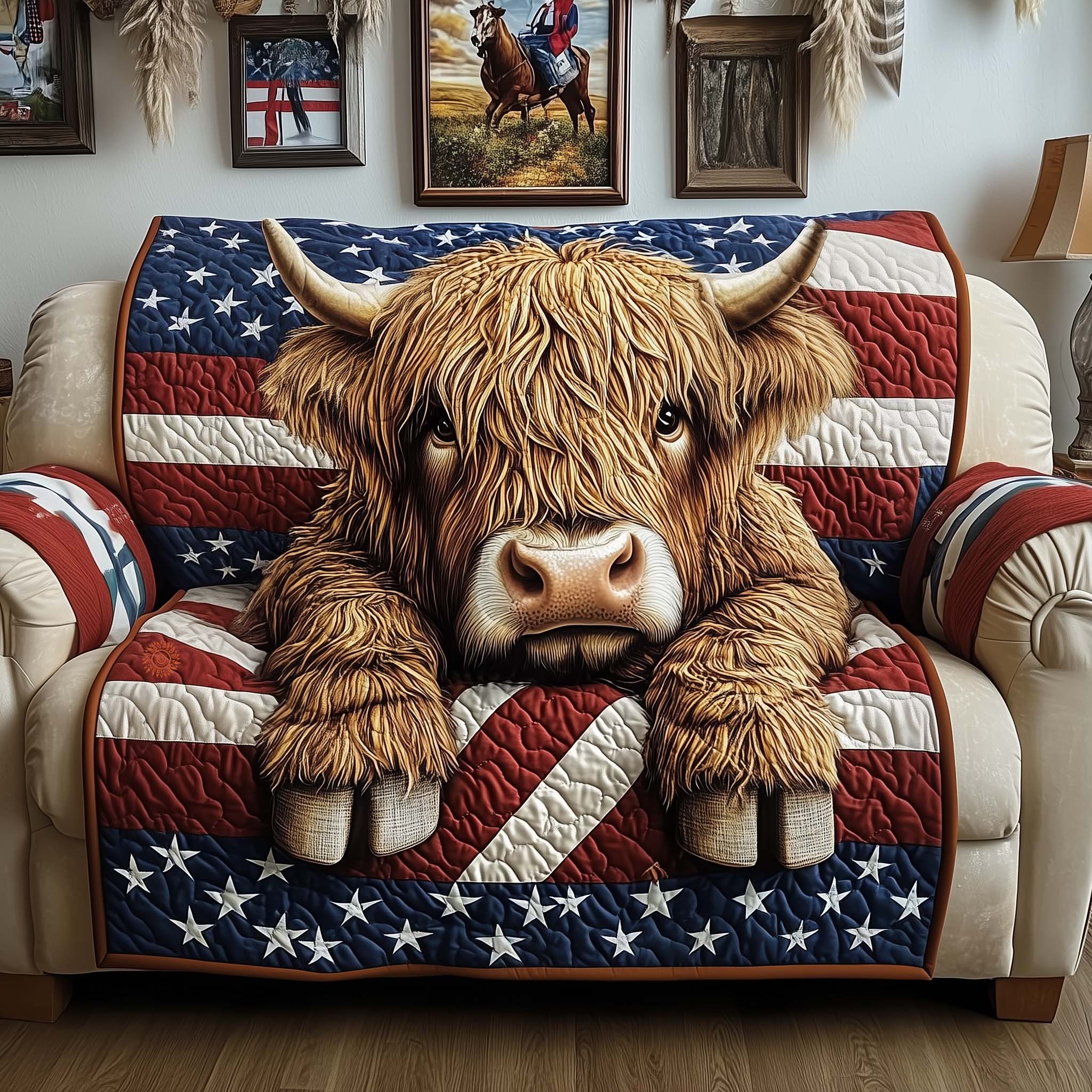 Patriot Highland Quilted Sofa Cover GFTOYC2670