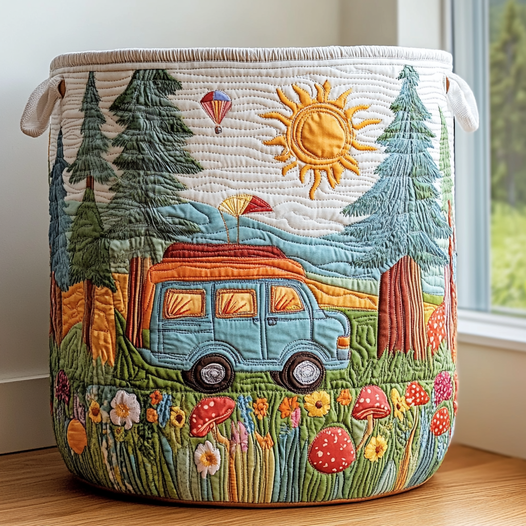 Peaceful Trip Quilted Laundry Basket NCU0DDK1604