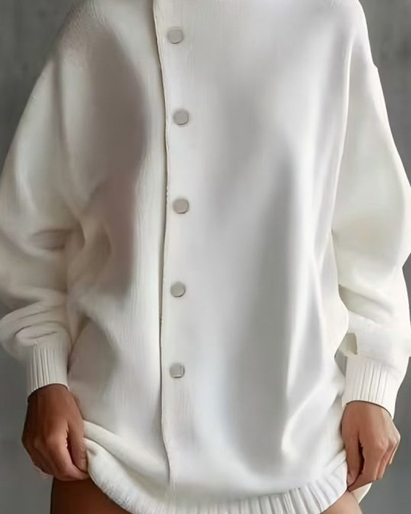 Urban Casual Oversized Asymmetrical Turtleneck Sweater