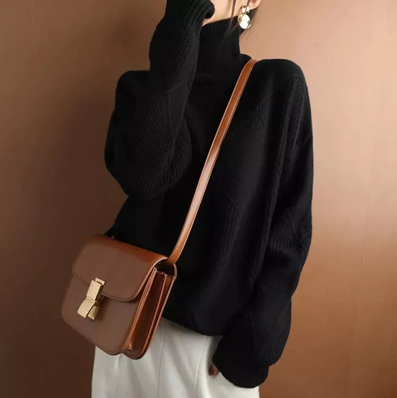 CASHMERE TURTLENECK SWEATER CARDIGAN
