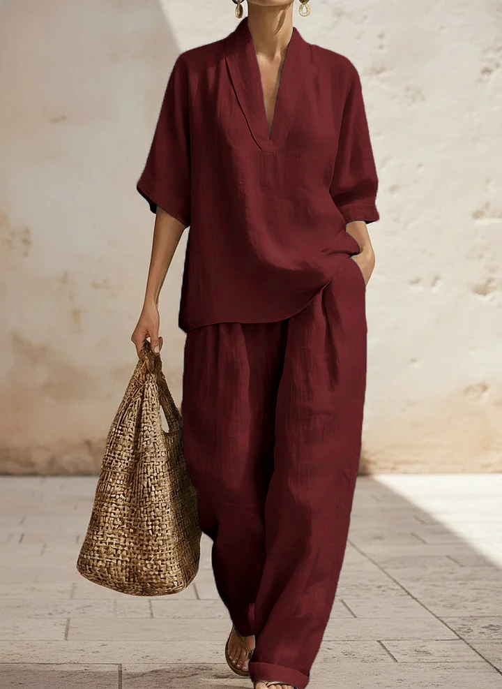 New Arrivals🔥 Women's Casual Cozy Minimalist Linen Two-piece Set