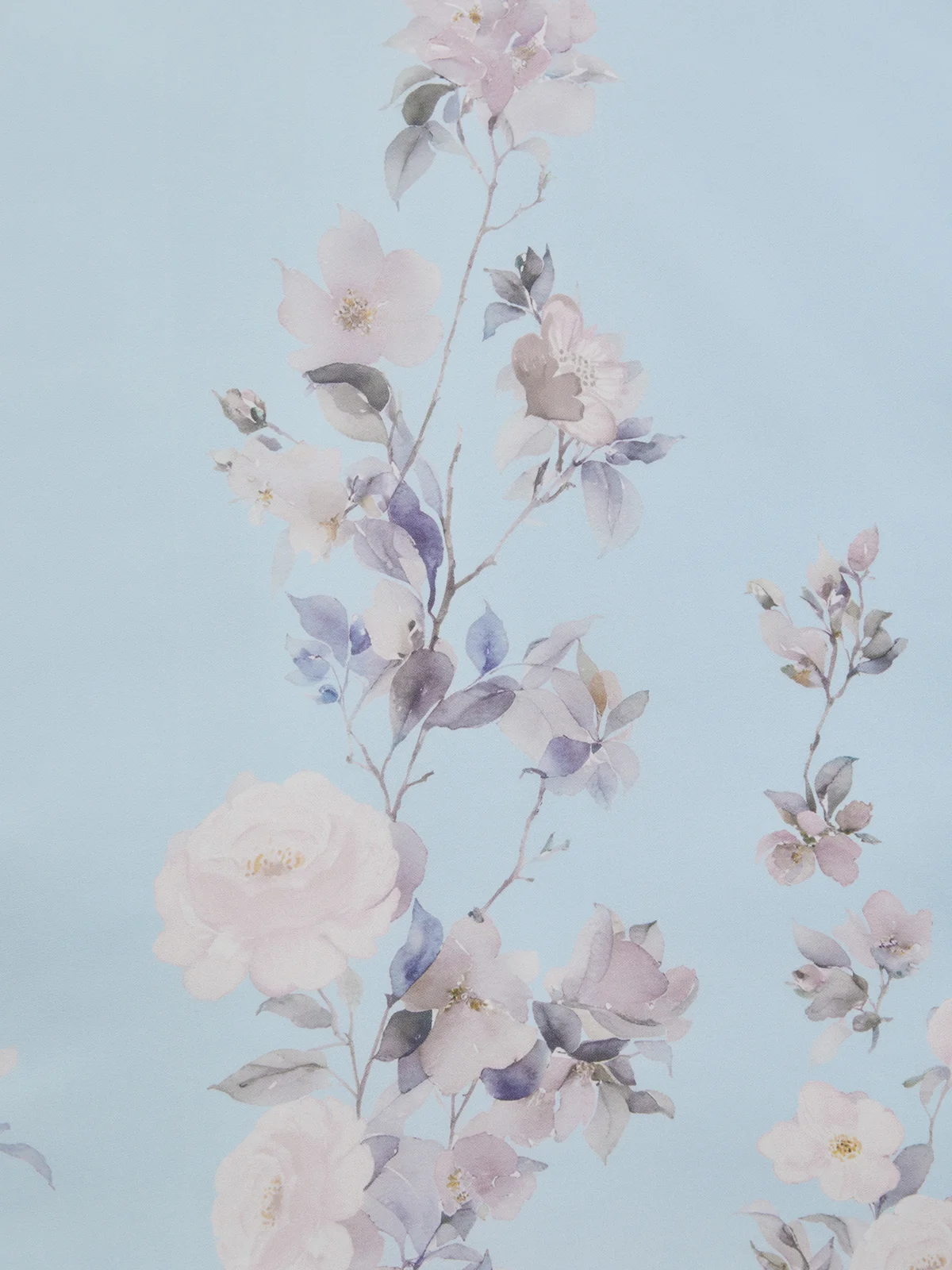 Light Blue Floral Chiffon Halter Sleeveless A-Line Maxi Dress