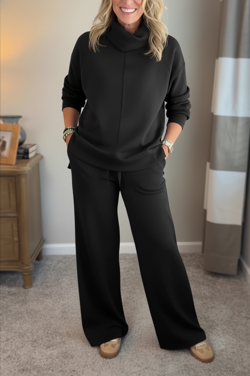 New Arrivals?? Cozy Travel Cowl Neck Sweatshirt and Pant 2 Piece Sets