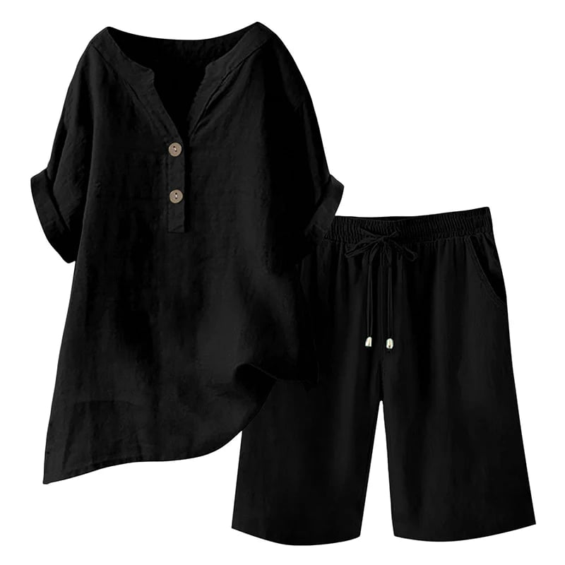 🔥Limited-time offer-Women's Cotton Linen 2-Piece Outfit Set