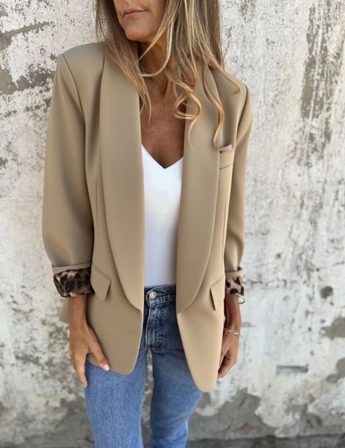 CLEARANCE SALE??Leopard Lined Blazer